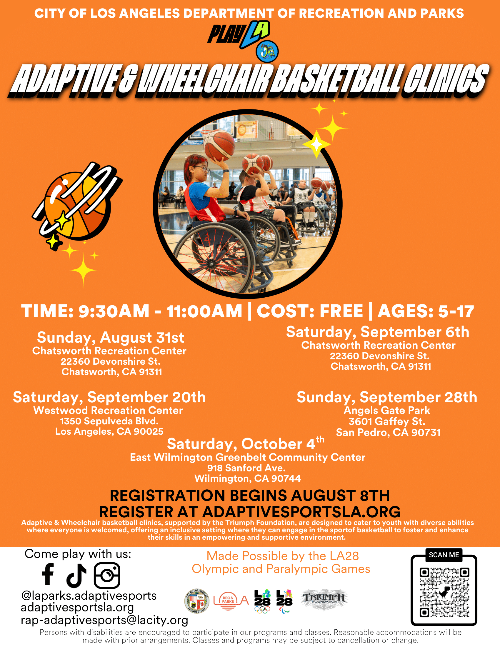 Wheelchair Basketball Summer 2025 flyer english version